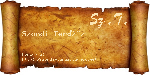 Szondi Teréz névjegykártya